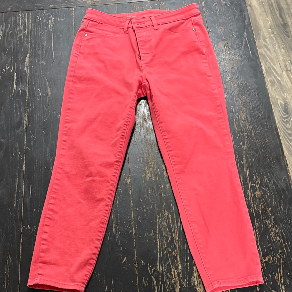 Talbots Vibrant Coral Ankle Jeans